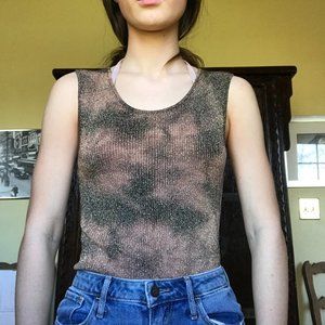 Glittery Tie Dye Ribbed Tank